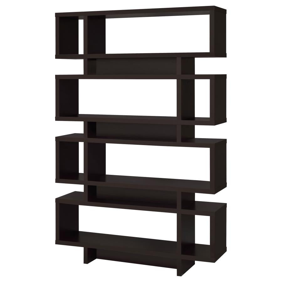 Reid 4-Tier Open Back Bookcase Cappuccino