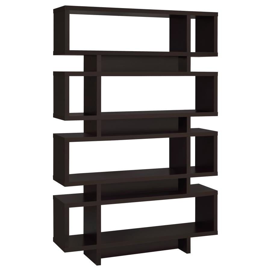 Reid 4-Tier Open Back Bookcase Cappuccino