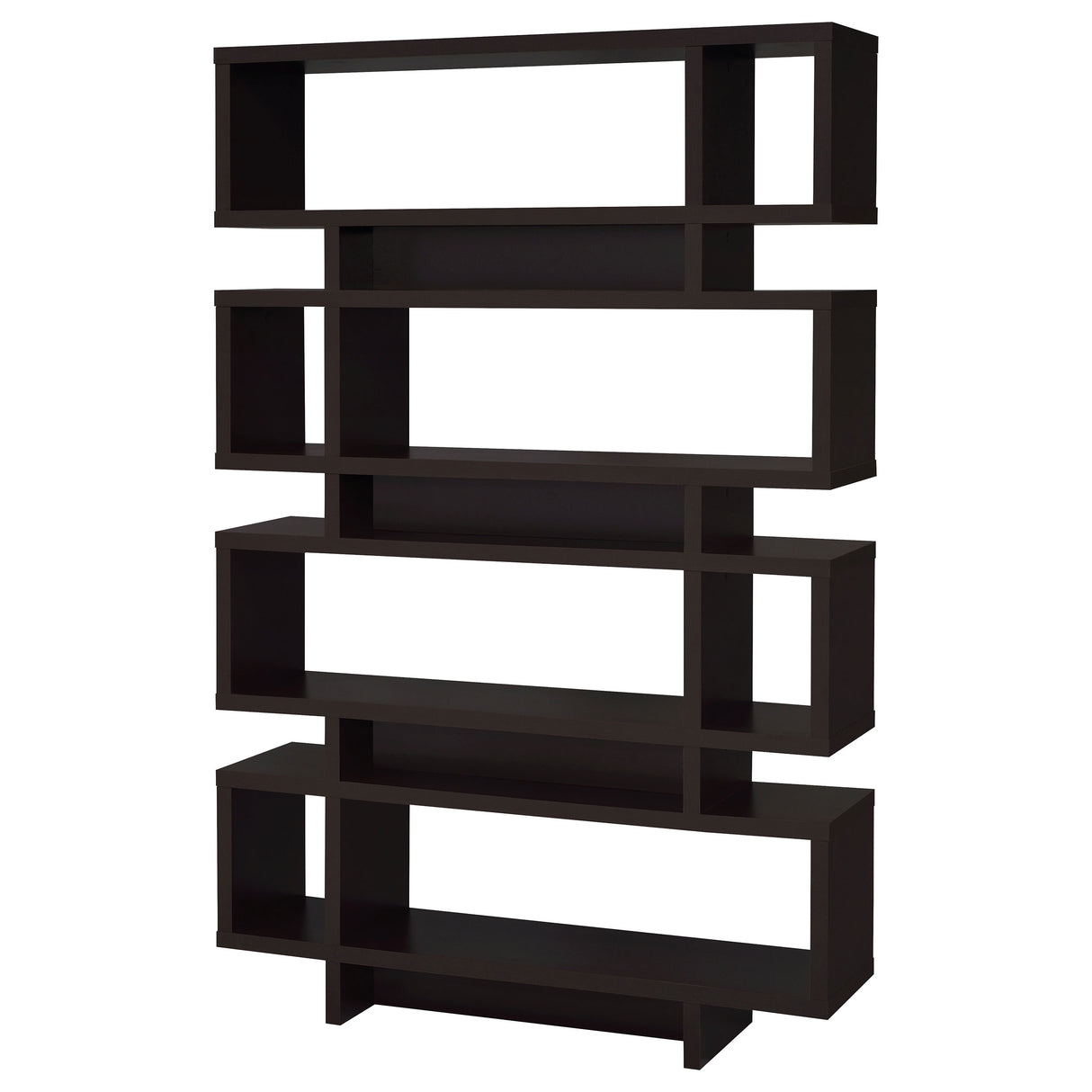 Reid 4-Tier Open Back Bookcase Cappuccino