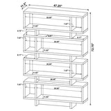 Reid 4-Tier Open Back Bookcase Cappuccino