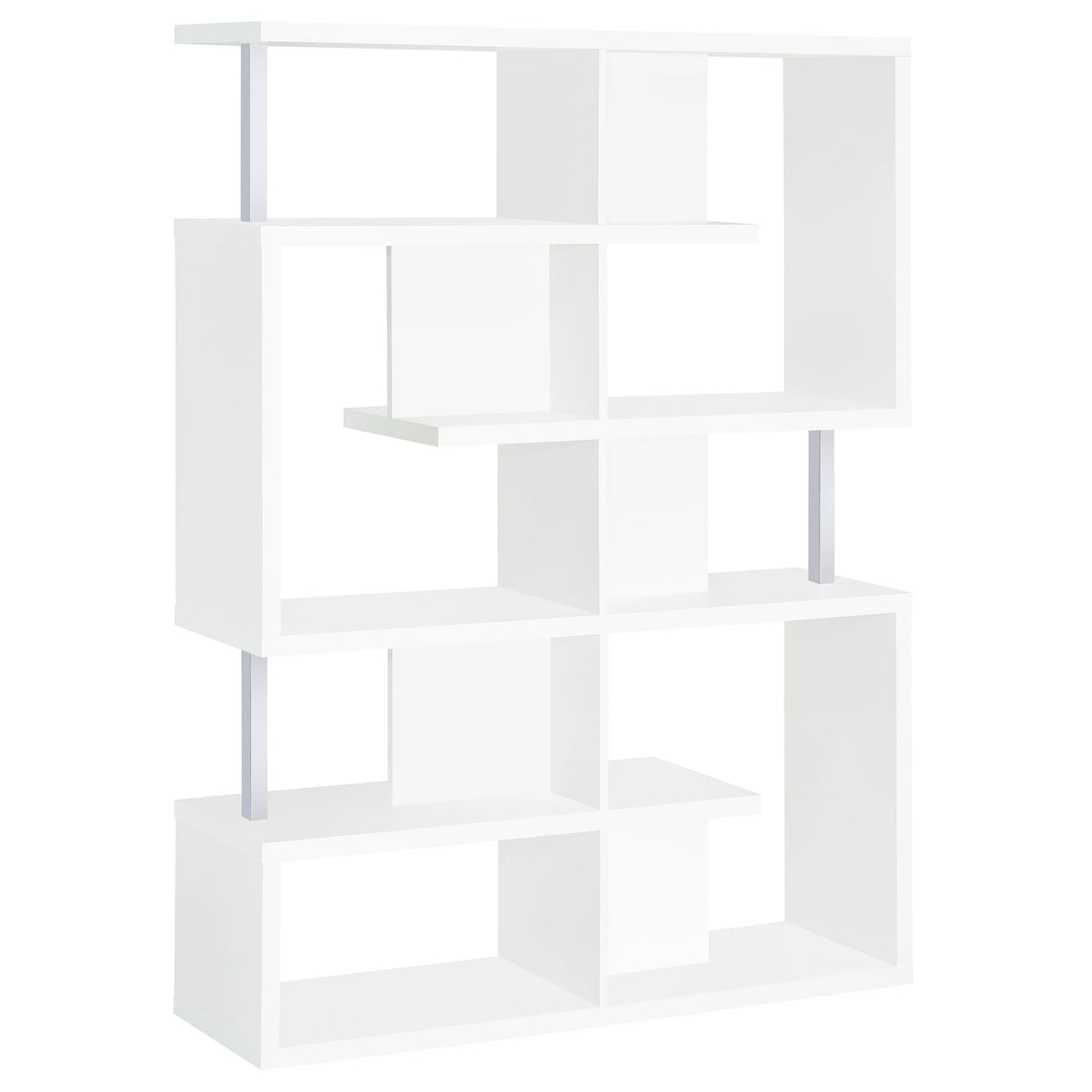 Hoover 5-Tier Bookcase White And Chrome