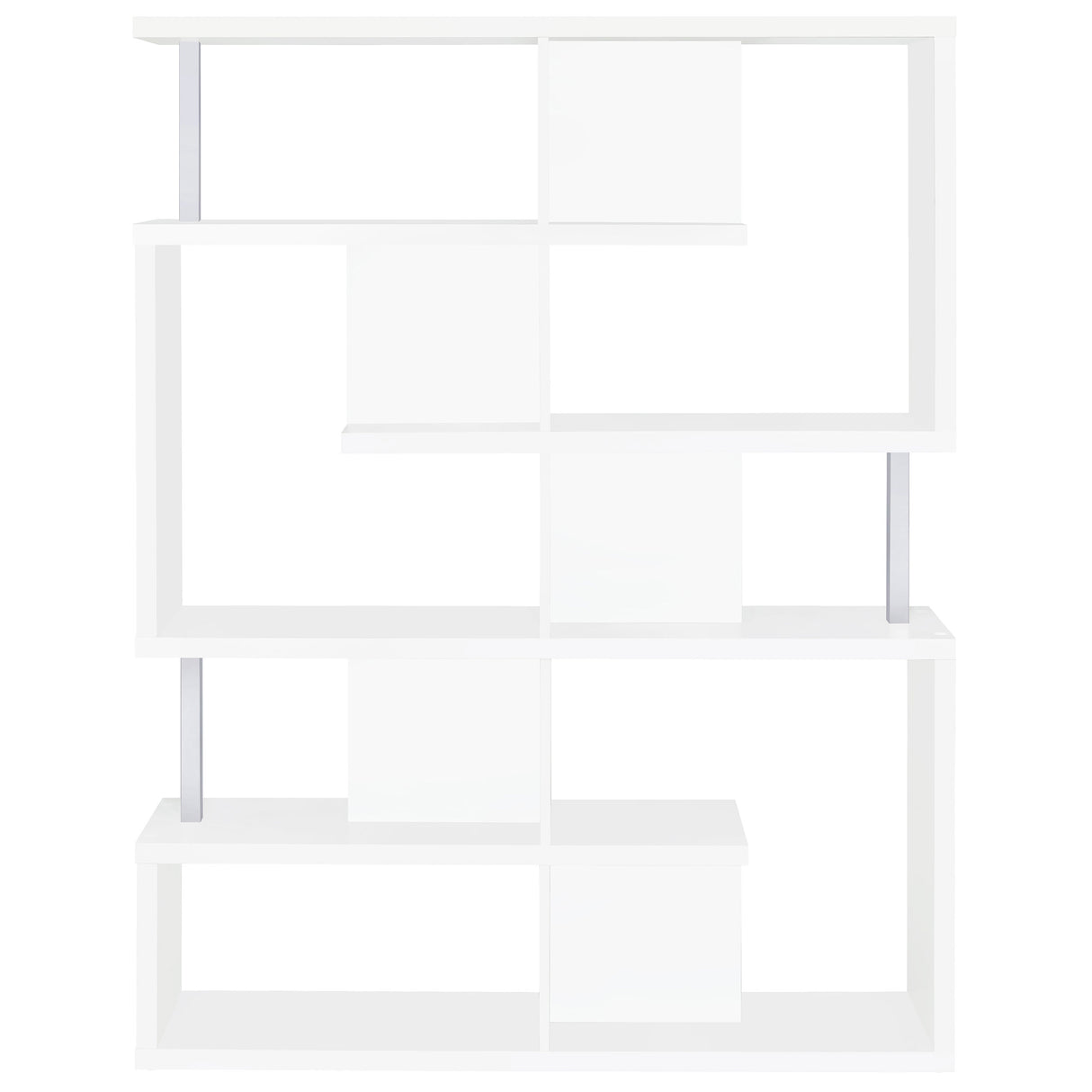 Hoover 5-Tier Bookcase White And Chrome