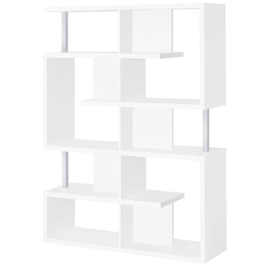 Hoover 5-Tier Bookcase White And Chrome