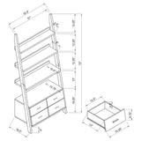 Colella Cappuccino 3-Piece Storage Ladder Bookshelf Set