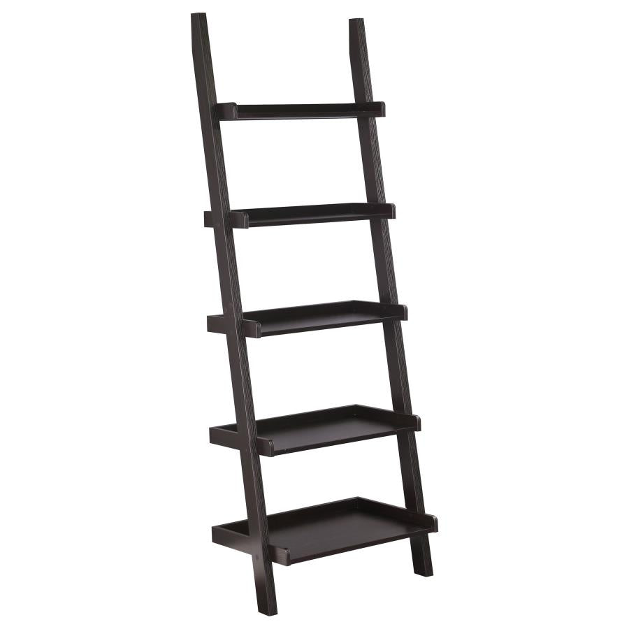 Colella 5-Shelf Ladder Bookcase Cappuccino