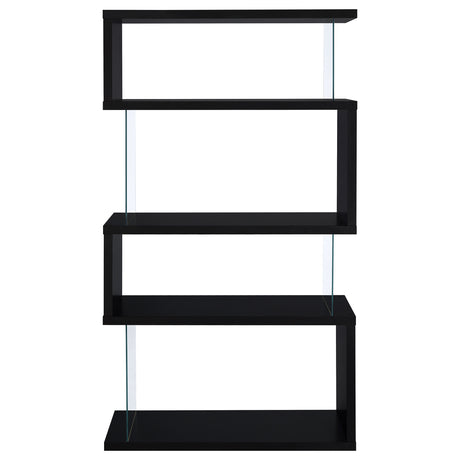 Emelle 4-Tier Bookcase Black And Clear