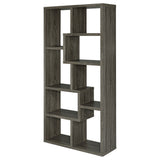 Theo 10-Shelf Bookcase Weathered Grey