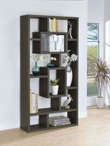 Howie 10-Shelf Bookcase Weathered Grey