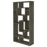 Howie 10-Shelf Bookcase Weathered Grey