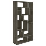 Howie 10-Shelf Bookcase Weathered Grey