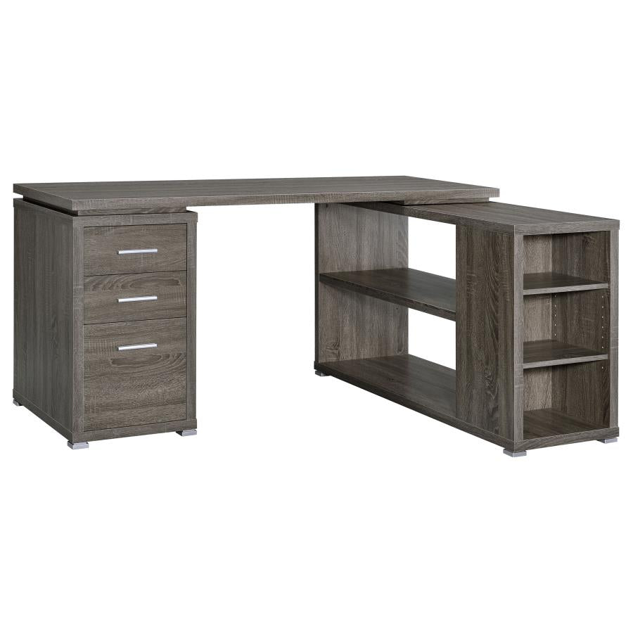 Yvette L-Shape Office Desk Weathered Grey