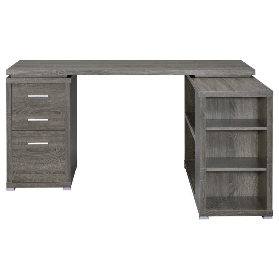 Yvette L-Shape Office Desk Weathered Grey