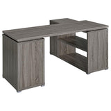 Yvette L-Shape Office Desk Weathered Grey