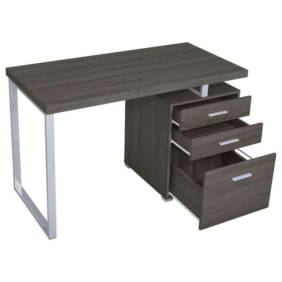 Brennan 3-Drawer Office Desk Weathered Grey