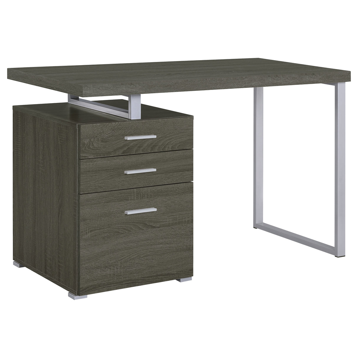 Brennan 3-Drawer Office Desk Weathered Grey