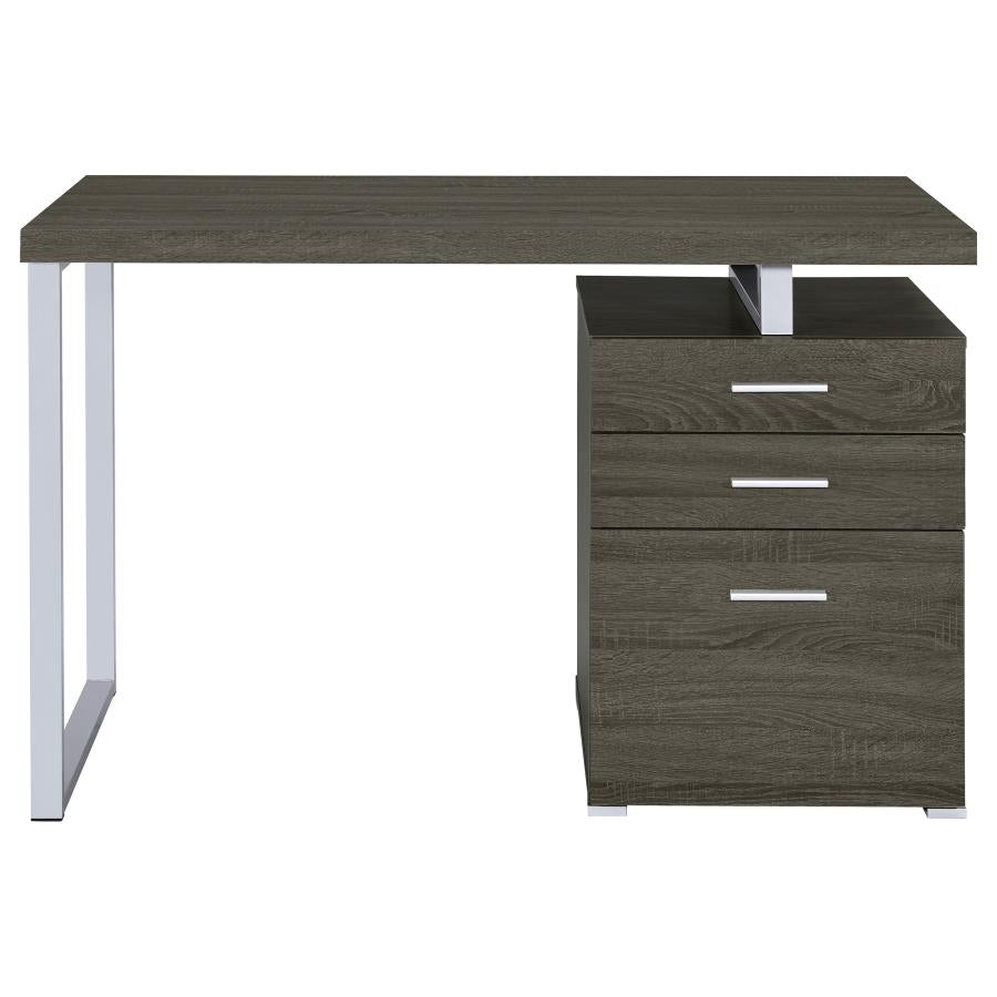 Brennan 3-Drawer Office Desk Weathered Grey