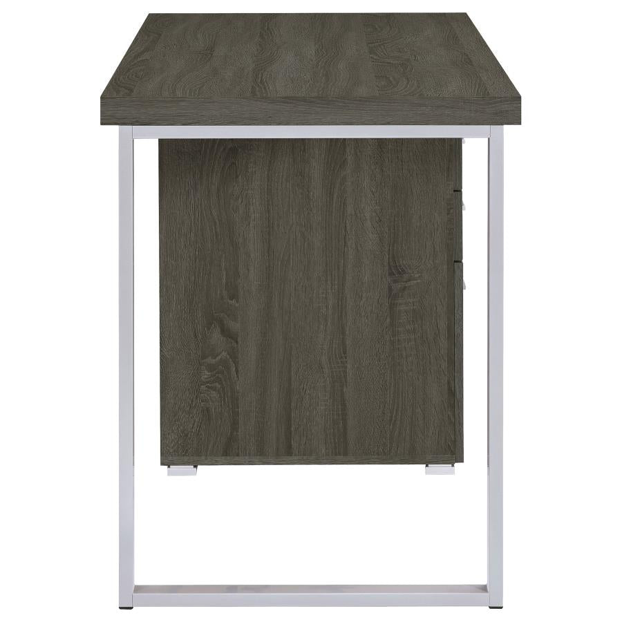 Brennan 3-Drawer Office Desk Weathered Grey