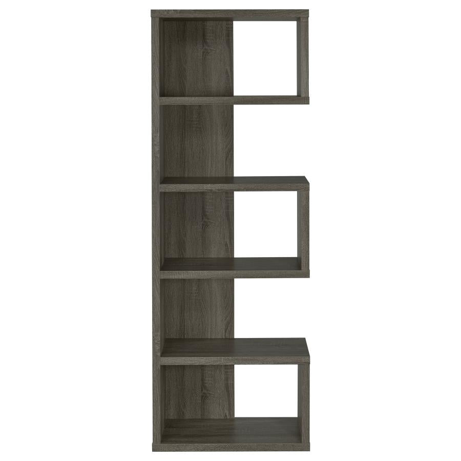 Joey 5-Tier Bookcase Weathered Grey