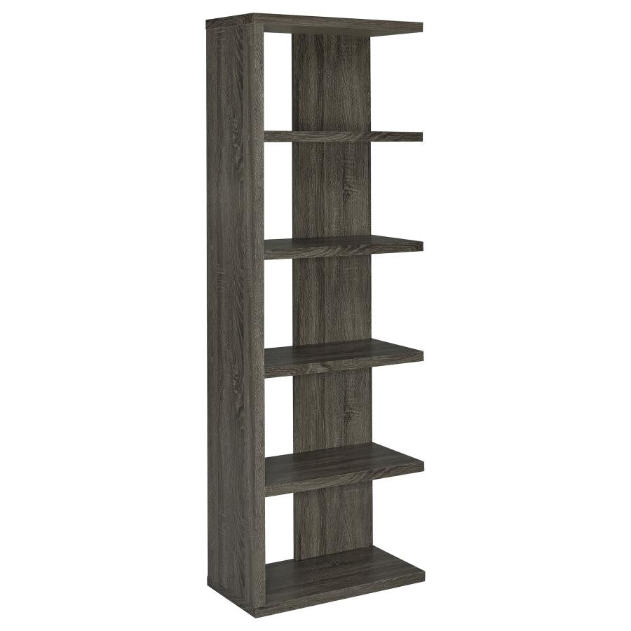 Harrison 5-Tier Bookcase Weathered Grey