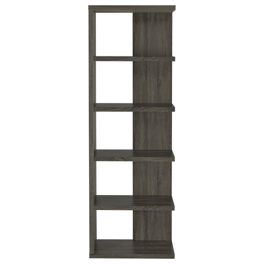 Harrison 5-Tier Bookcase Weathered Grey