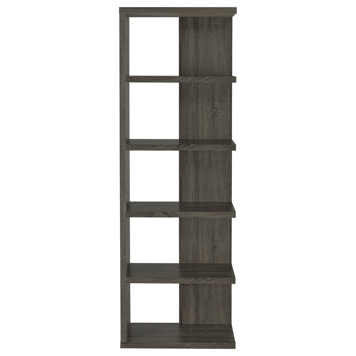 Harrison 5-Tier Bookcase Weathered Grey