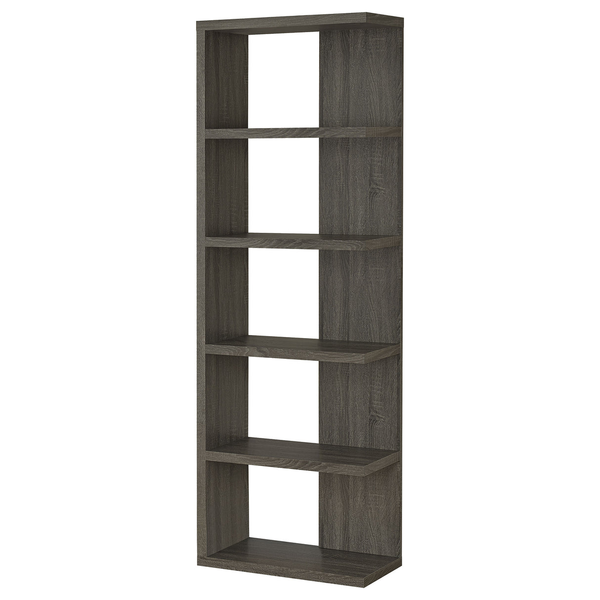 Harrison 5-Tier Bookcase Weathered Grey