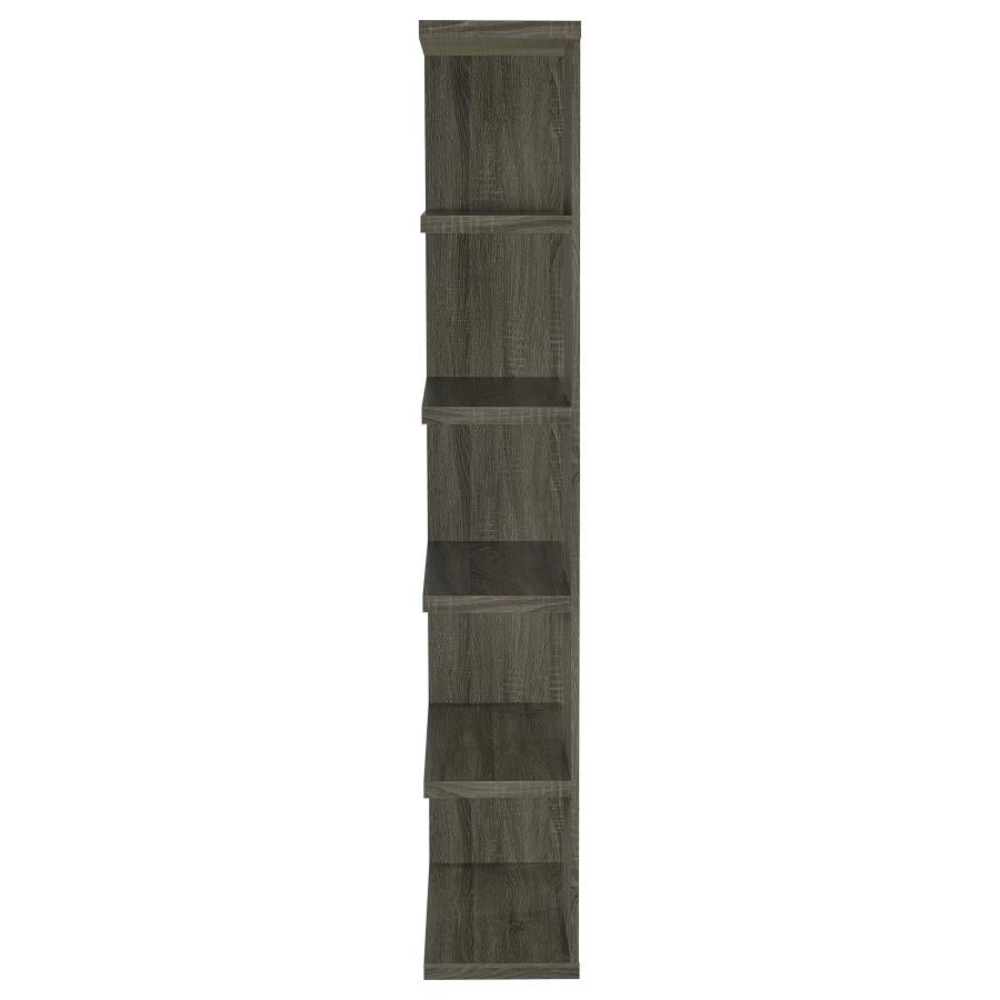 Harrison 5-Tier Bookcase Weathered Grey