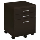 Skylar Cappuccino L-Shape Desk With Mobile File Cabinet