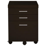 Skylar Cappuccino L-Shape Desk With Mobile File Cabinet