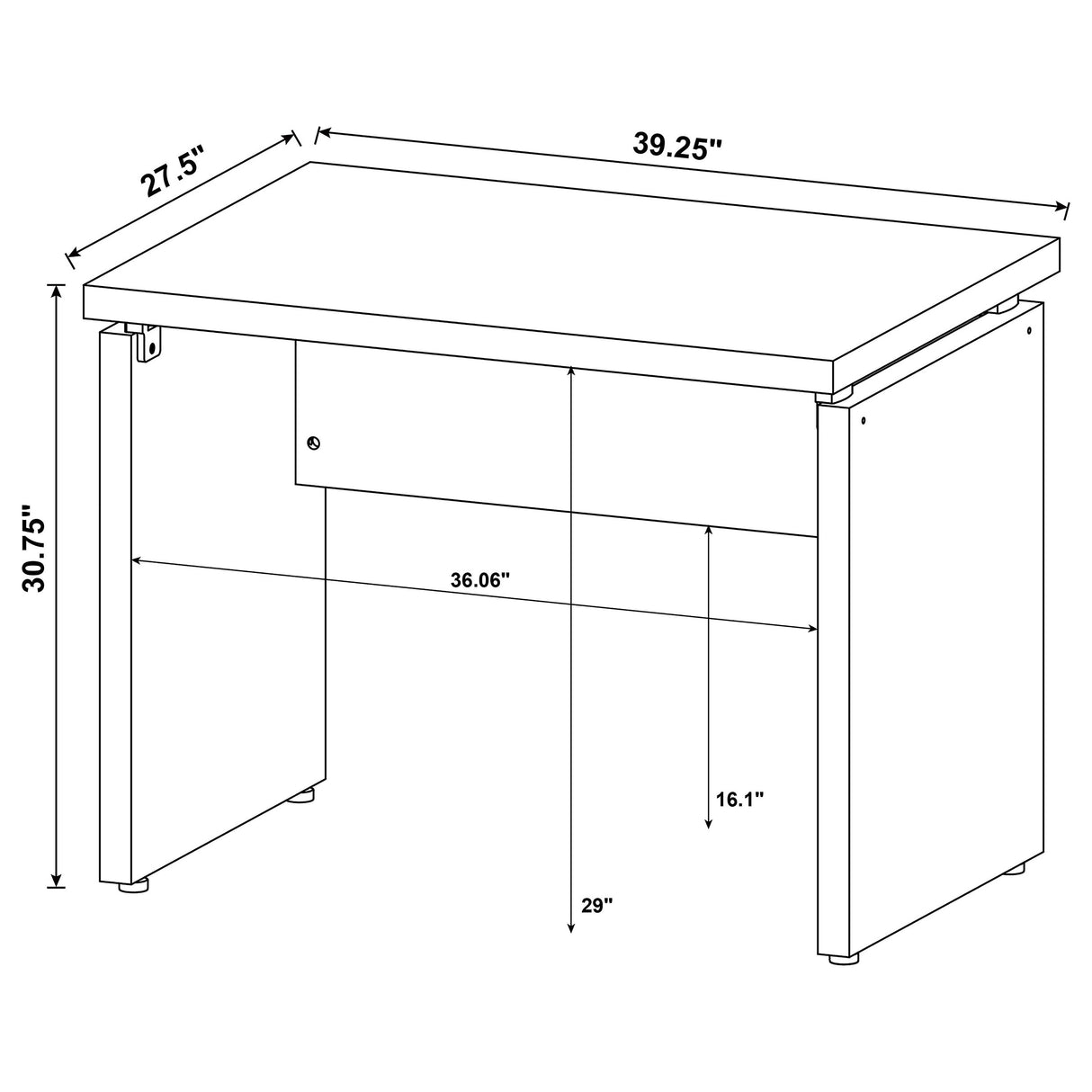 Skylar Cappuccino L-Shape Desk With Mobile File Cabinet