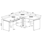 Skylar Cappuccino 83-Inch L-Shaped Office Computer Desk