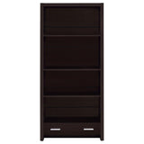 Skylar 5-Shelf Bookcase With Storage Drawer Cappuccino