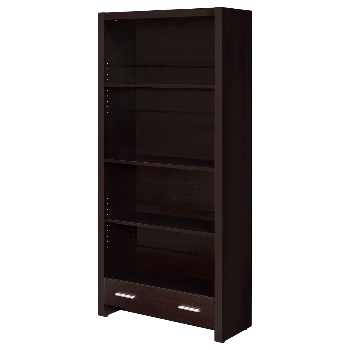 Skylar 5-Shelf Bookcase With Storage Drawer Cappuccino