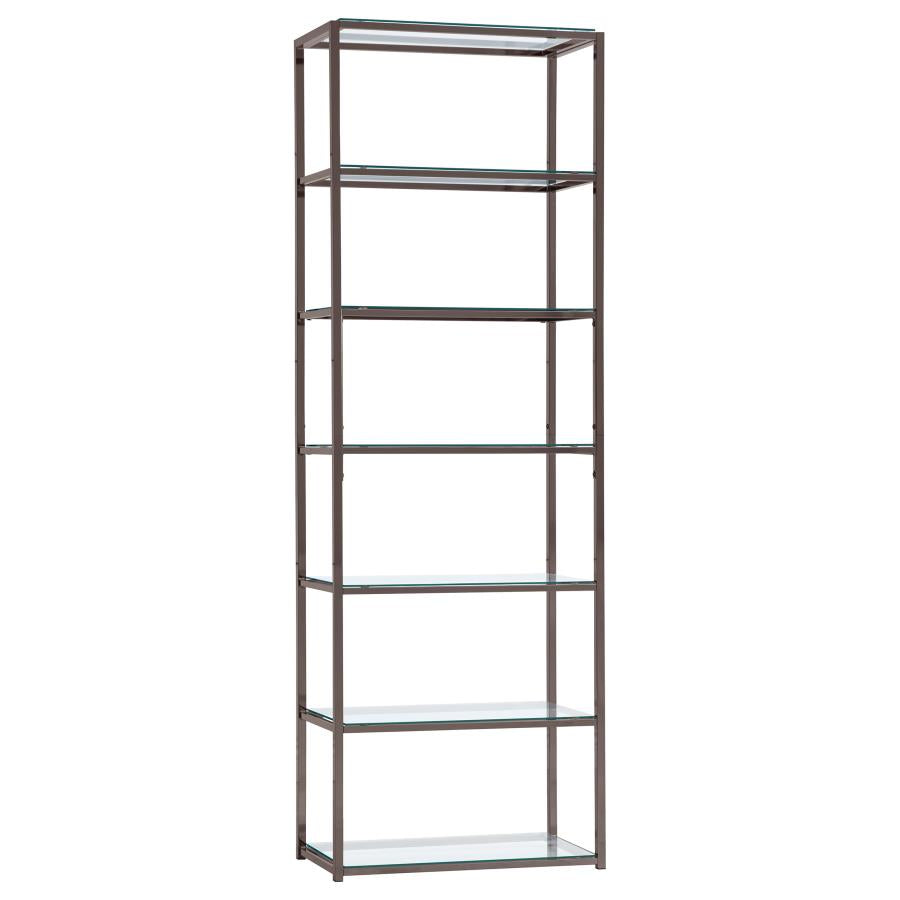 Kate 6-Shelf Bookcase Black Nickel