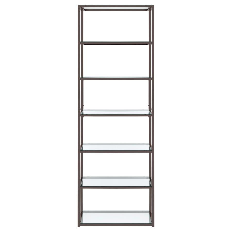 Kate 6-Shelf Bookcase Black Nickel