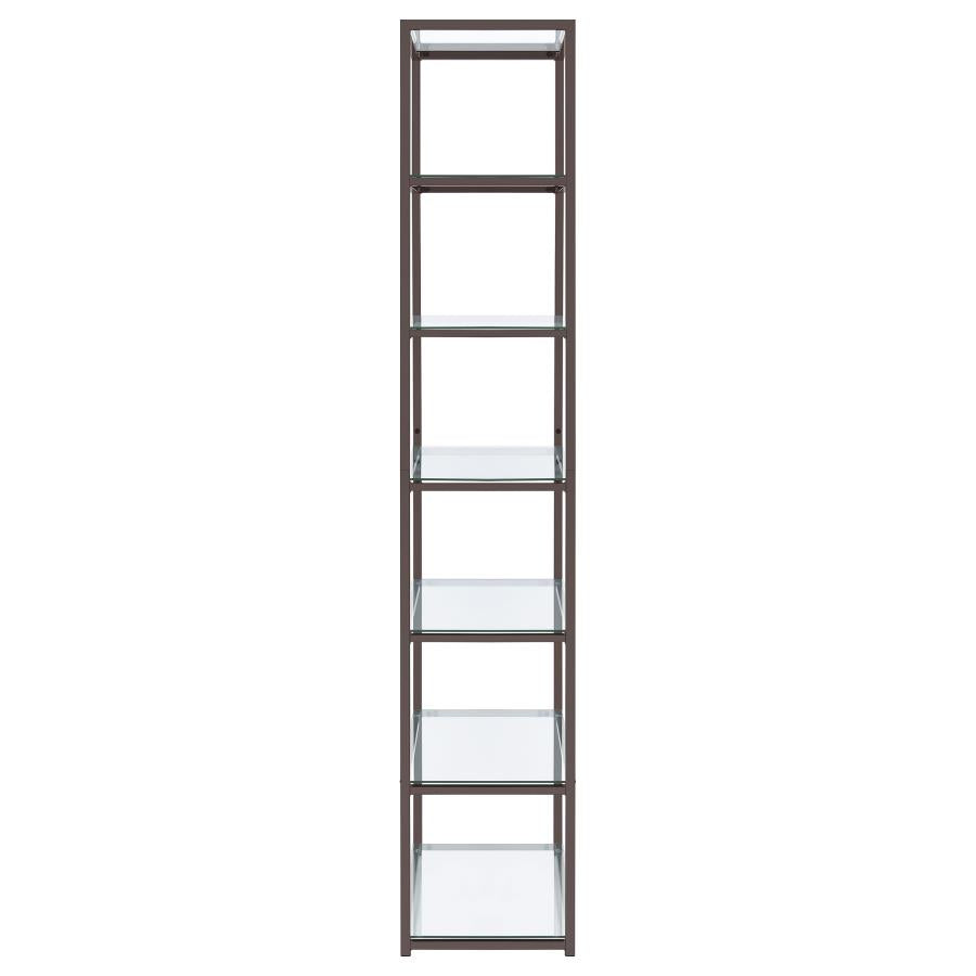 Kate 6-Shelf Bookcase Black Nickel