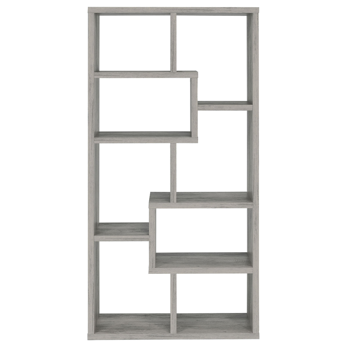 Theo 10-Shelf Bookcase Grey Driftwood