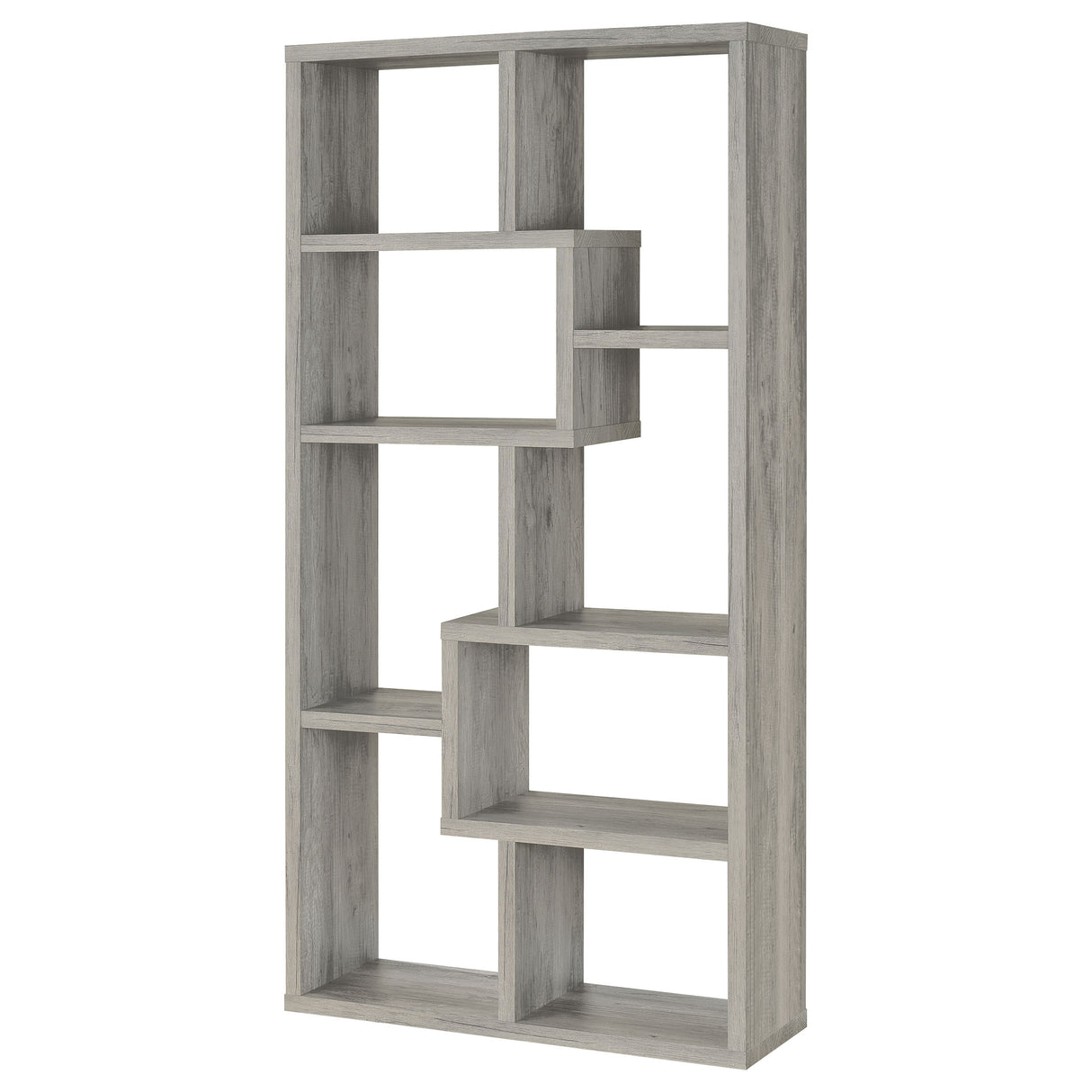 Theo 10-Shelf Bookcase Grey Driftwood