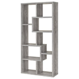 Theo 10-Shelf Bookcase Grey Driftwood