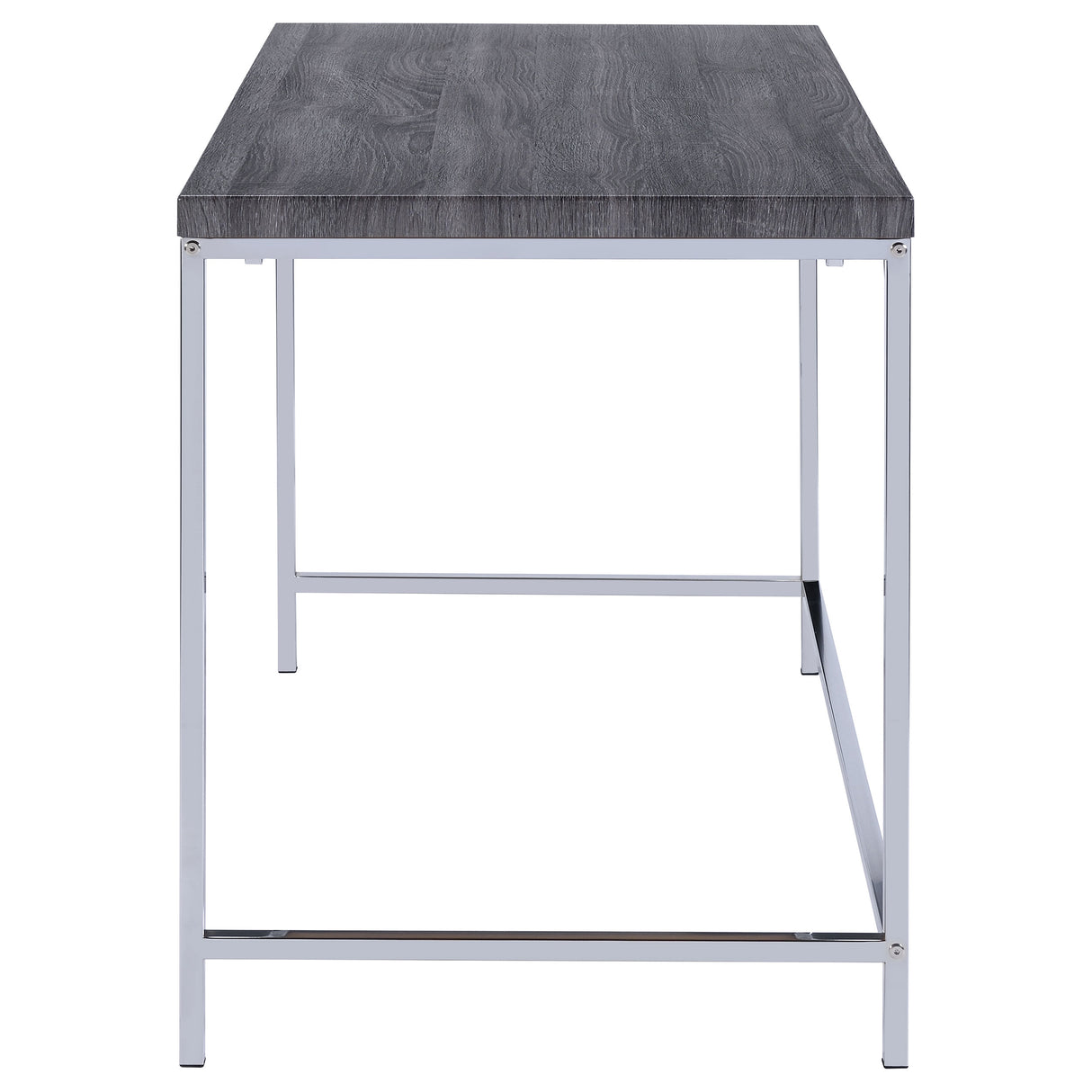 Kravitz Rectangular Writing Desk Weathered Grey And Chrome