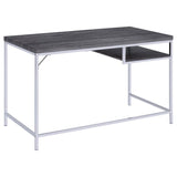 Kravitz Rectangular Writing Desk Weathered Grey And Chrome