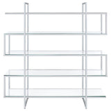 Elmer Clear 63-Inch 5-Shelf Bookshelf And Chrome