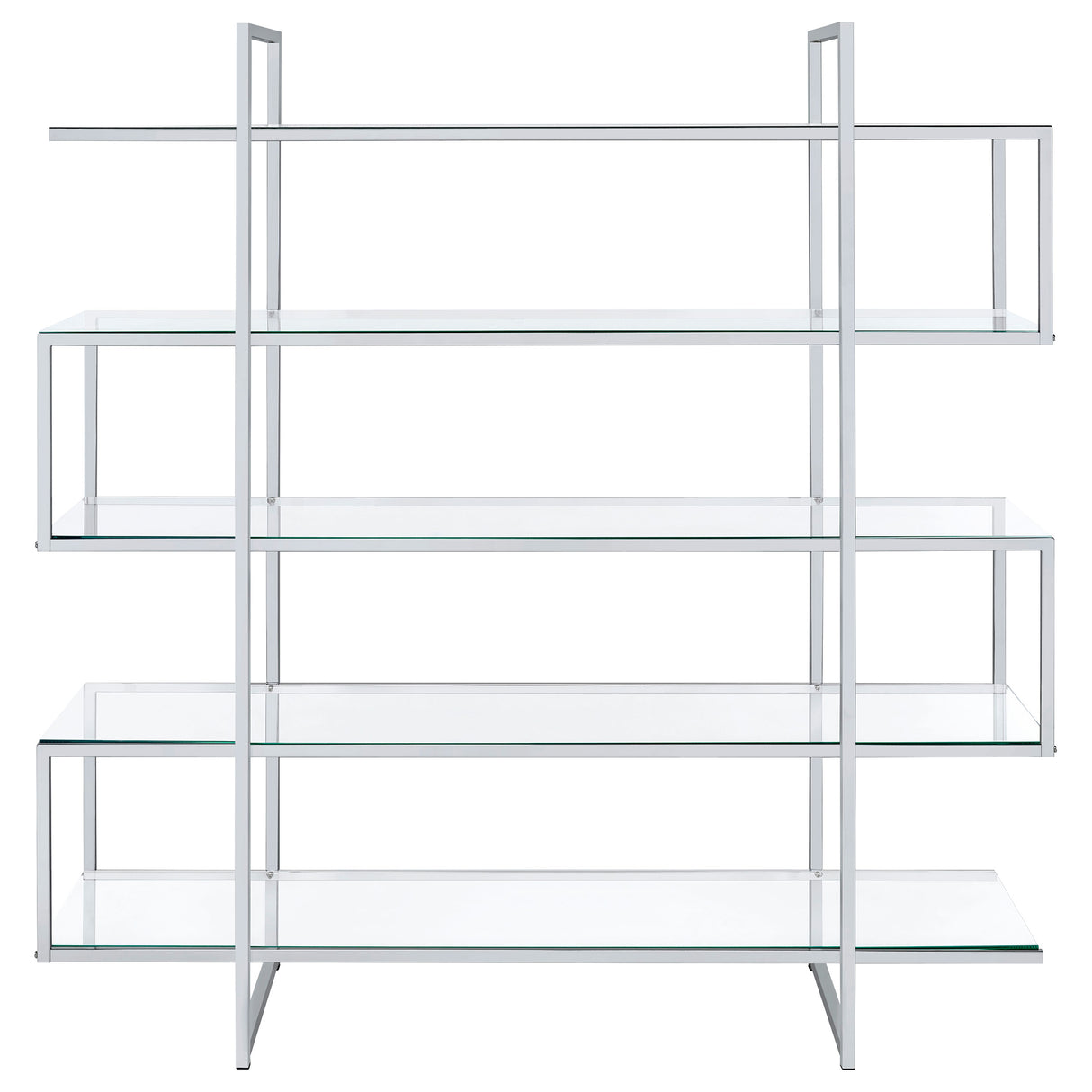 Elmer Clear 63-Inch 5-Shelf Bookshelf And Chrome