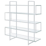 Elmer Clear 63-Inch 5-Shelf Bookshelf And Chrome