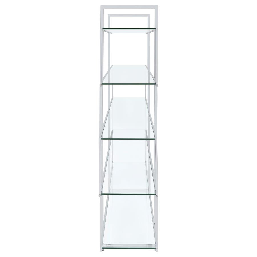 Elmer Clear 63-Inch 5-Shelf Bookshelf And Chrome