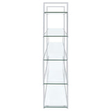 Elmer Clear 63-Inch 5-Shelf Bookshelf And Chrome