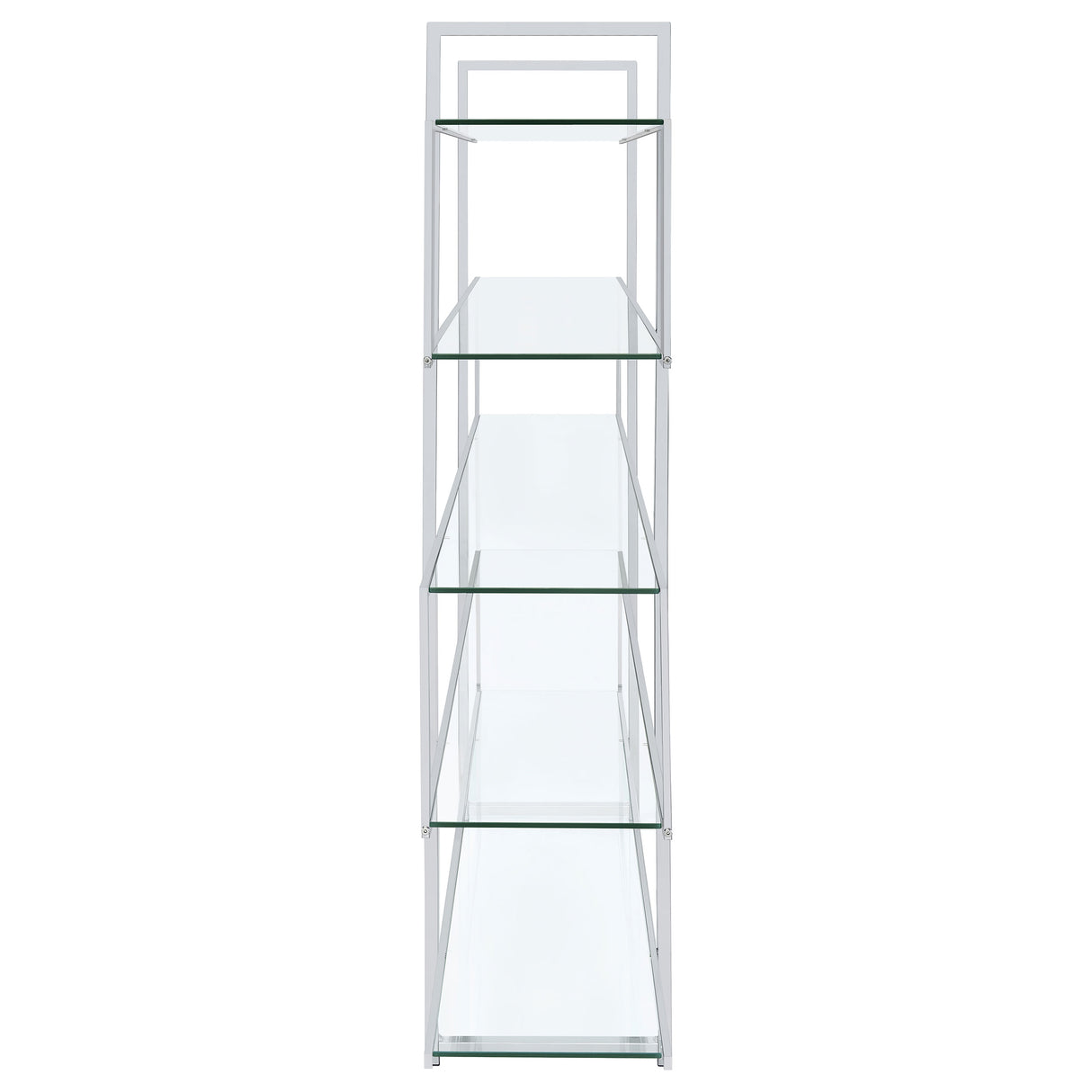 Elmer Clear 63-Inch 5-Shelf Bookshelf And Chrome