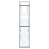 Elmer Clear 63-Inch 5-Shelf Bookshelf And Chrome