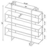 Elmer Clear 63-Inch 5-Shelf Bookshelf And Chrome