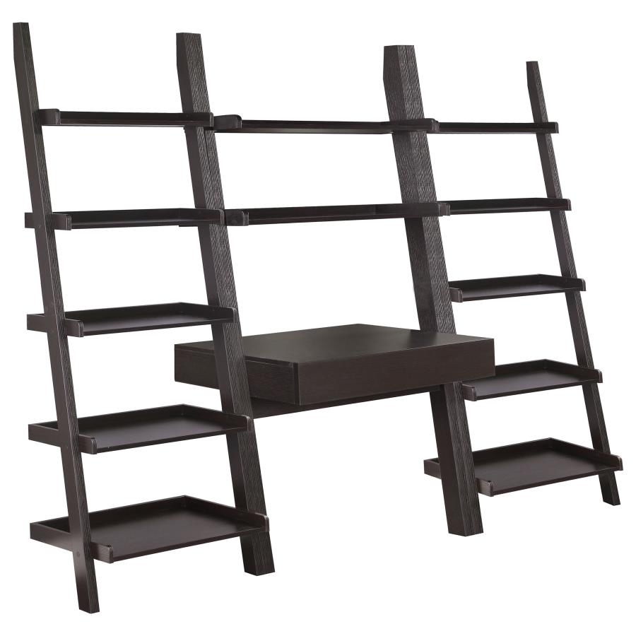 Colella Cappuccino 3-Piece Ladder Desk And Bookcase Set